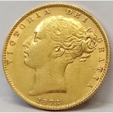 AUSTRALIA 1873 . ONE 1 SOVEREIGN . SYDNEY . GOLD